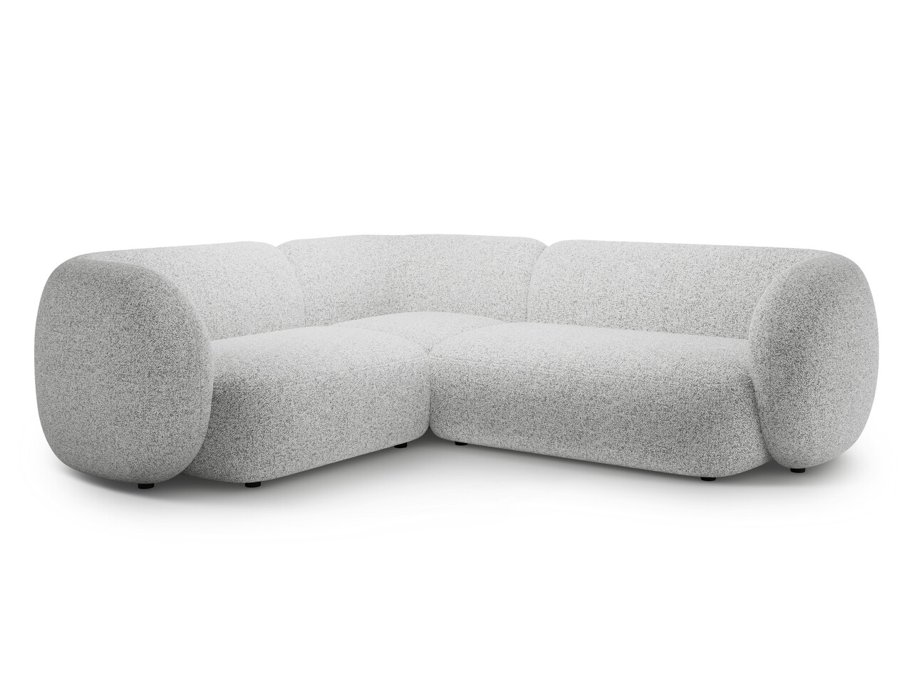 Coltar stanga 4 locuri, Kate, Micadoni Home, 252x220x76 cm, tesatura structurata, gri deschis melanj Colțare